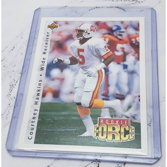1992 Upper Deck Rooke Force #412 Courtney Hawkins Tampa Bay Buccaneers - Picture 3 of 4